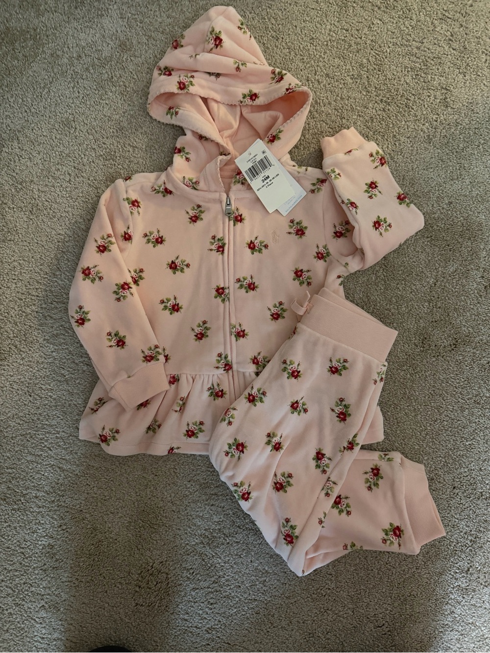 Girls' Pink Floral Ralph Lauren 2 pc set